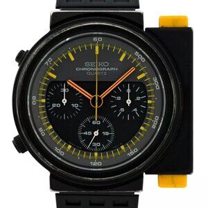 Seiko 42mm Original Aliens Ripley JDM Black PVD Chronograph Watch Ref 7A28-7000!